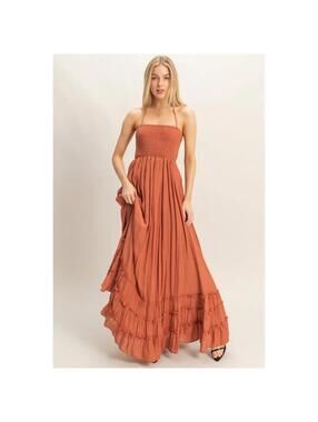 HYFVE Smocked Halter Maxi Dress